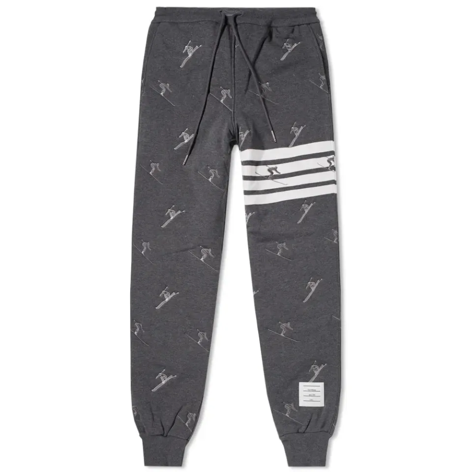 Skier Embroidery Quilted Sweatpant