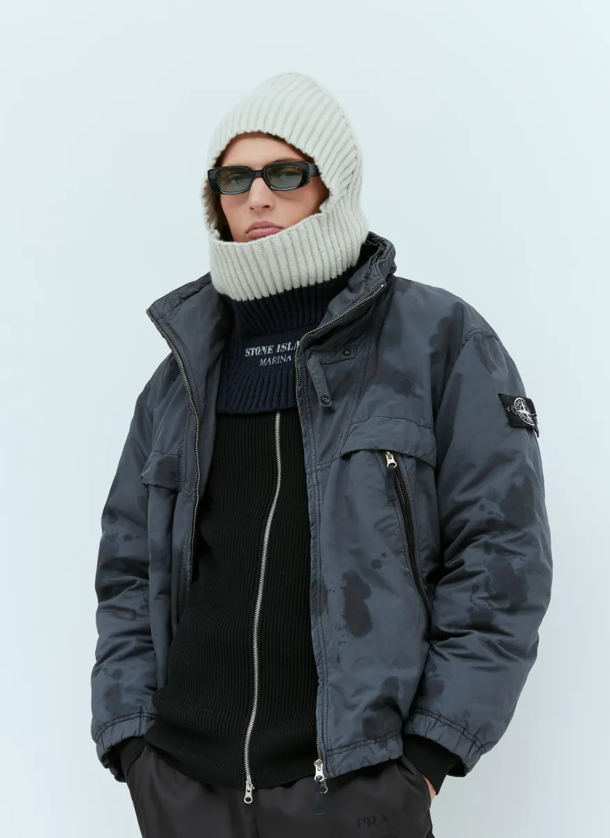 Logo Print Wool Balaclava