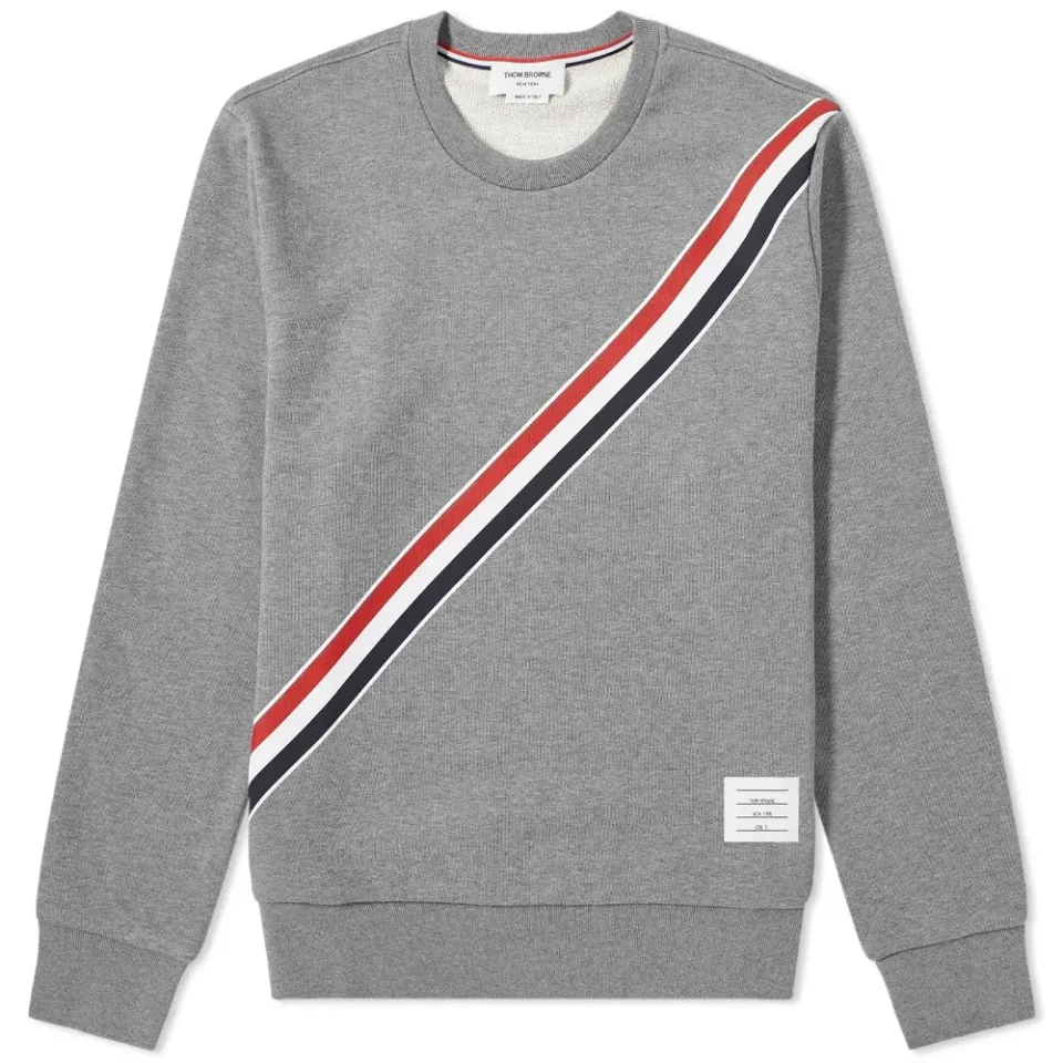 Diagonal Stripe Crew Sweat
