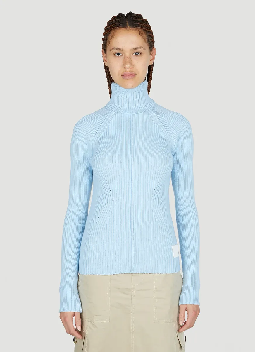 Ribbed High Neck Sweater