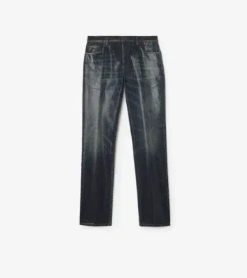 Slim Coated Jeans in Mid blue - Men, Cotton