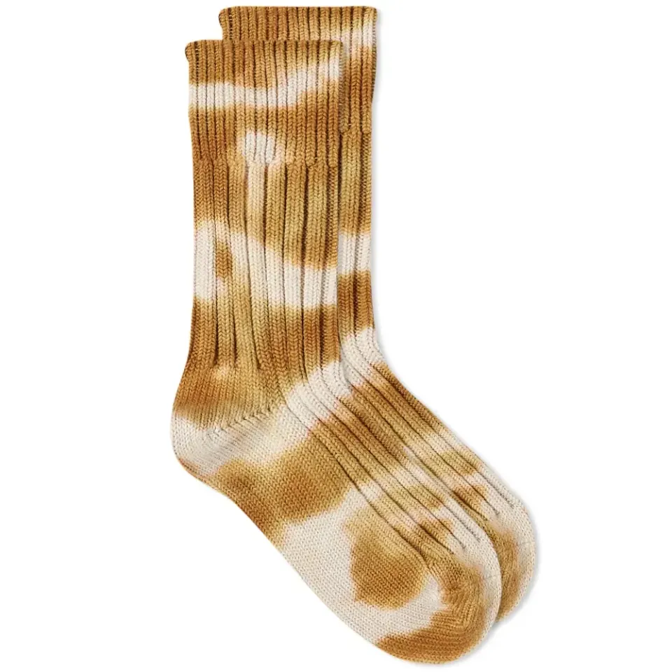 Chunky Ribbed Tie Dye Crew Sock