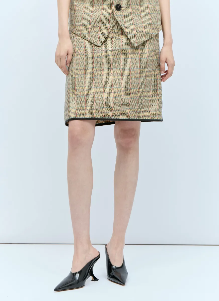 Prince Of Wales Midi Skirt