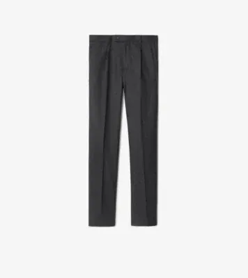 Wool Flannel Tailored Trousers in Brisk grey