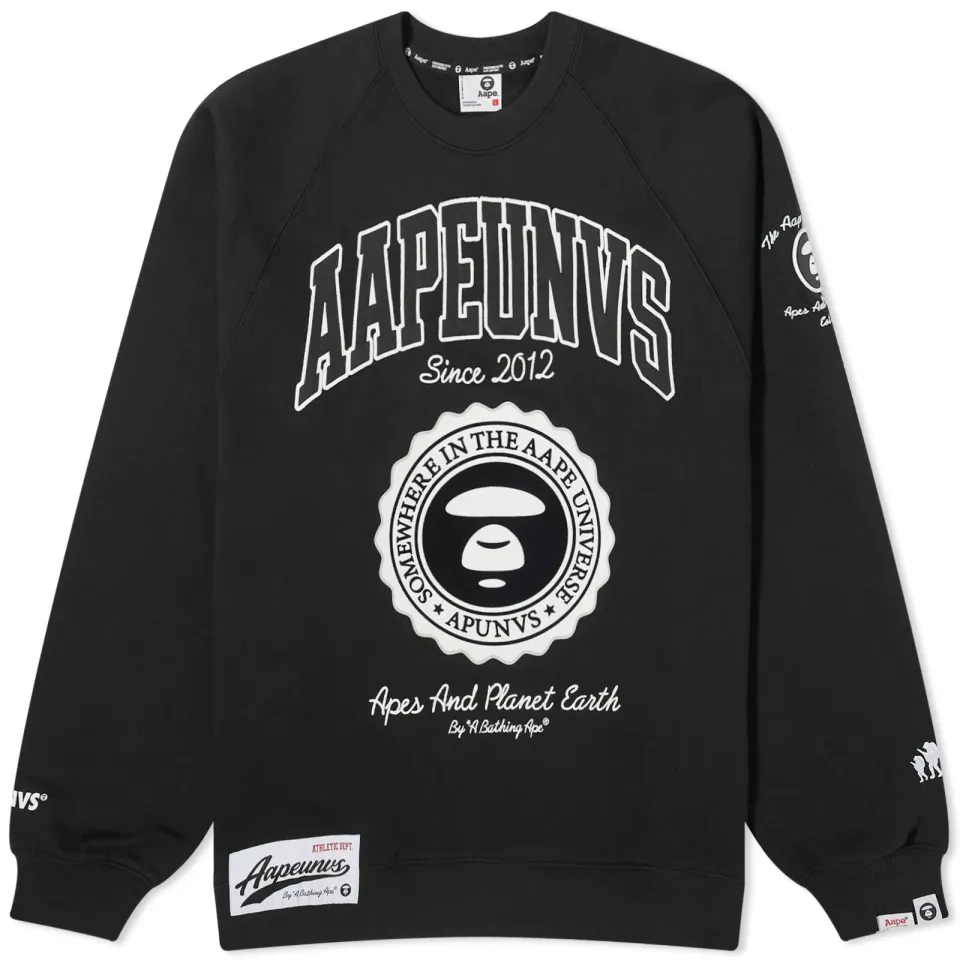 AAPE College Flocking Crew Sweat