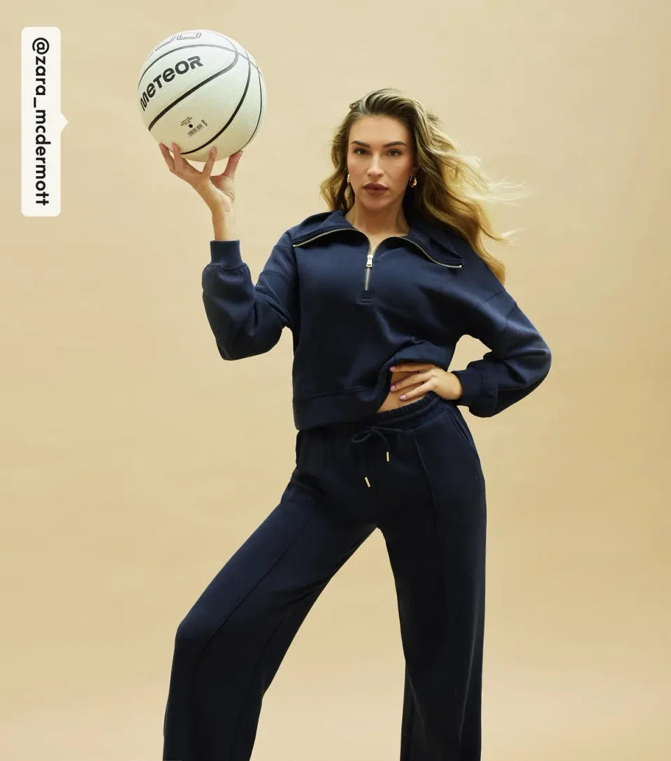 Women's by Zara McDermott Navy Scuba Quarter Zip Sweatshirt