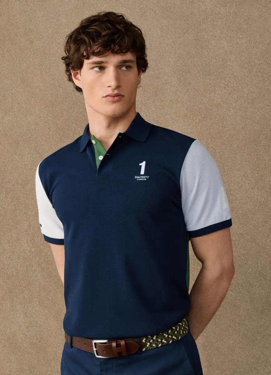 Classic Fit Short Sleeve Number Multi Polo
