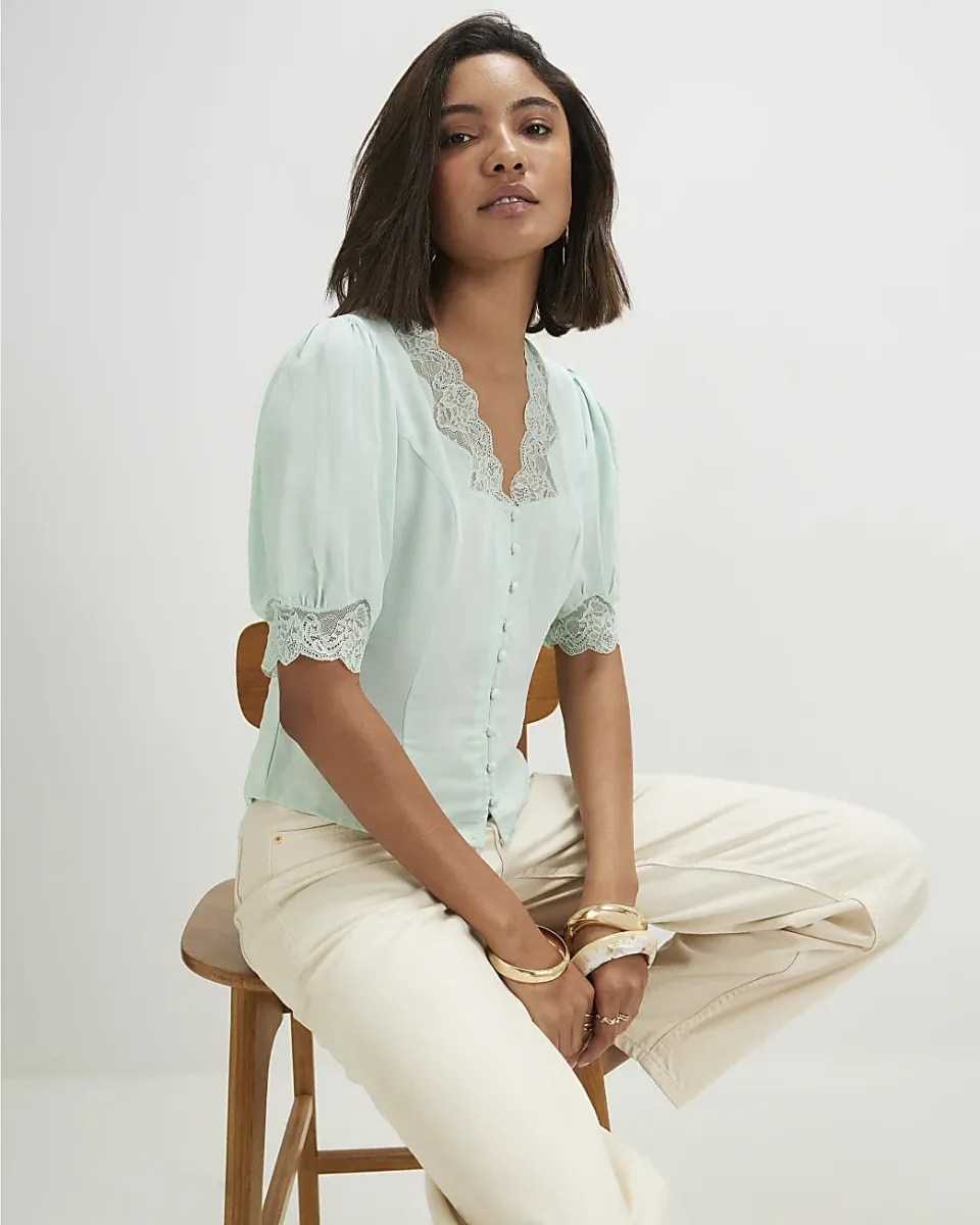 Lace Trim Blouse