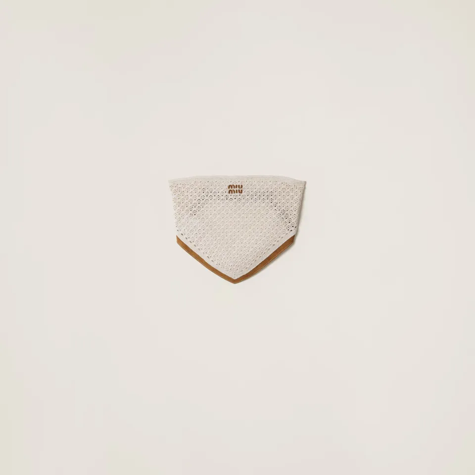 Cotton and suede bandana top