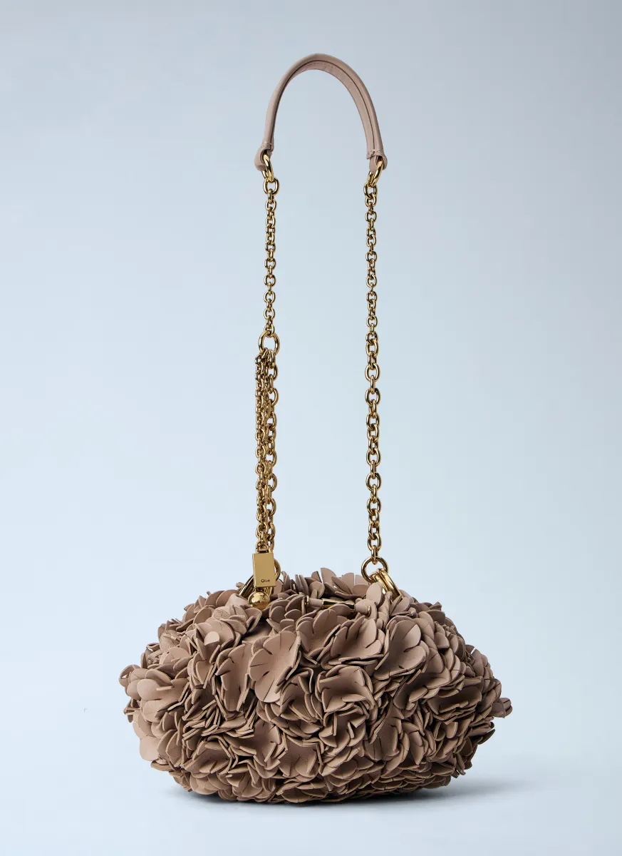 Floral Appliqué Chain Bag