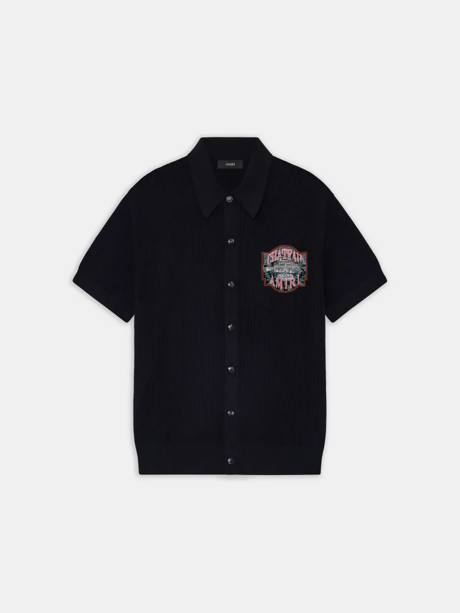 CHATEAU AMIRI CROCHET OVERSIZED SHIRT - Black