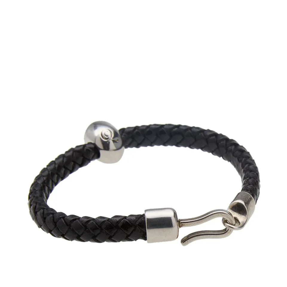 Woven Leather Skull Bracelet