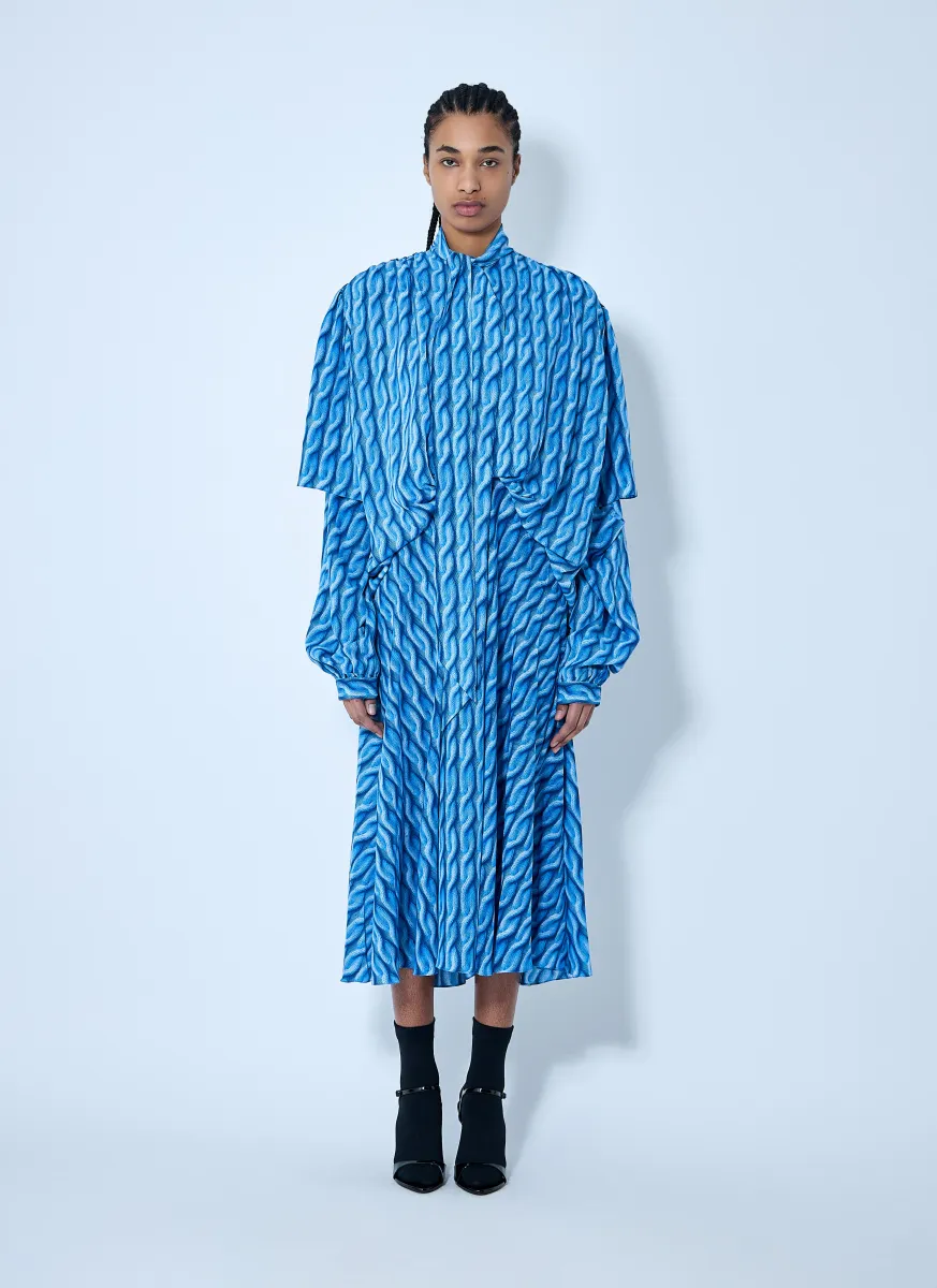 Double Sleeve Pleated Dress