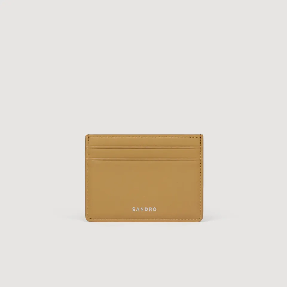 Leather logo card holder