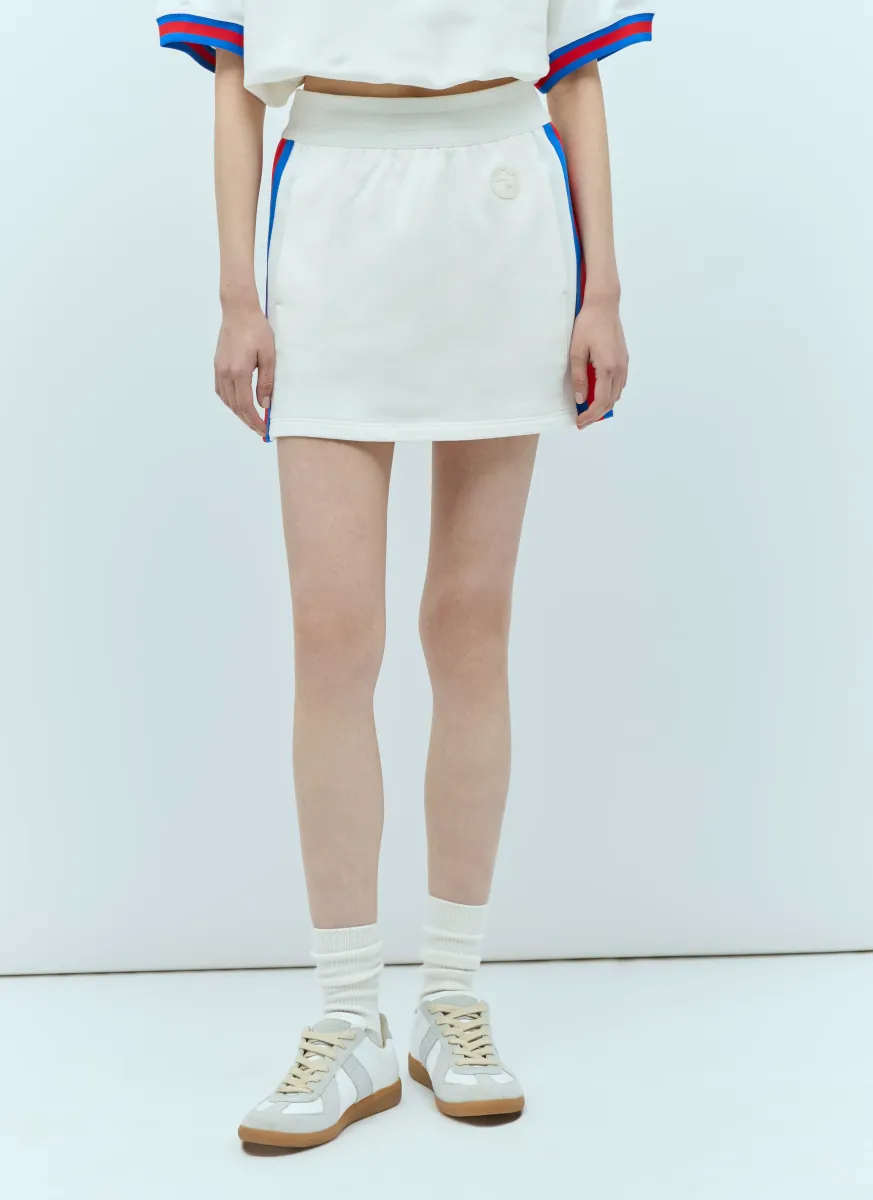 Jersey Mini Skirt With Web Stripe