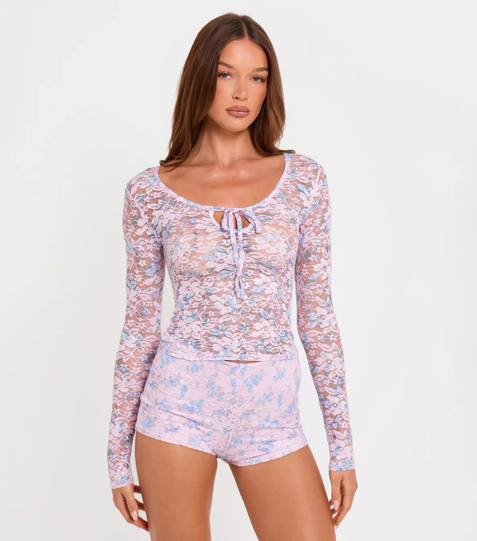 Women's Floral Lace Micro Shorts