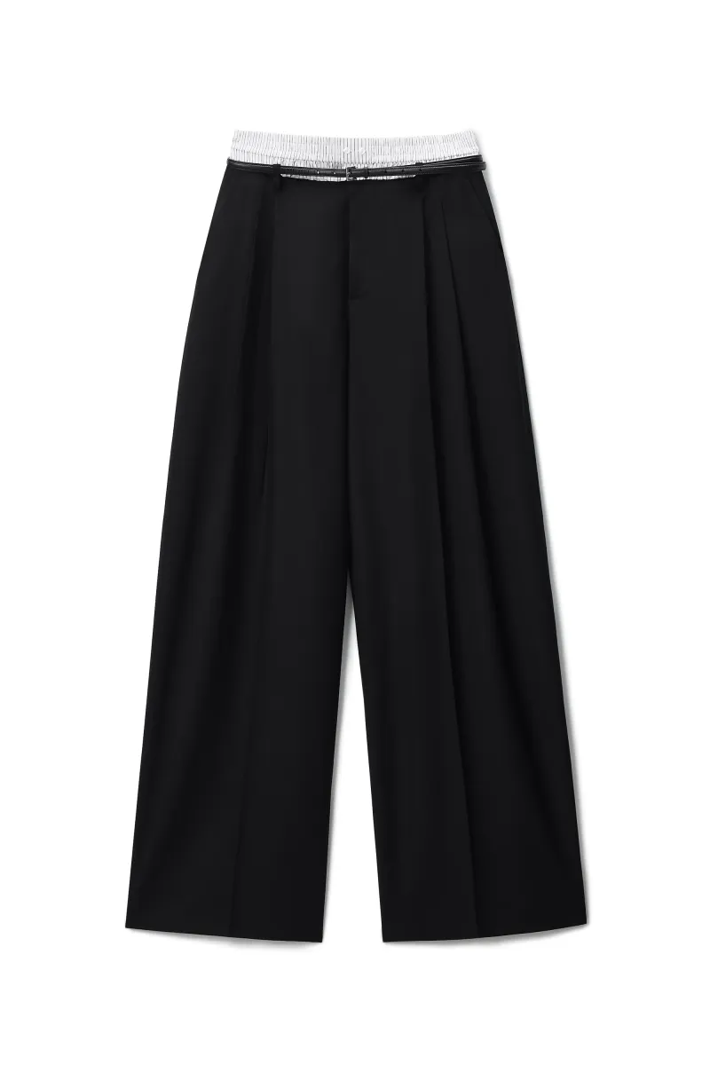MID-RISE LAYERED BOXER TAILORED PANT