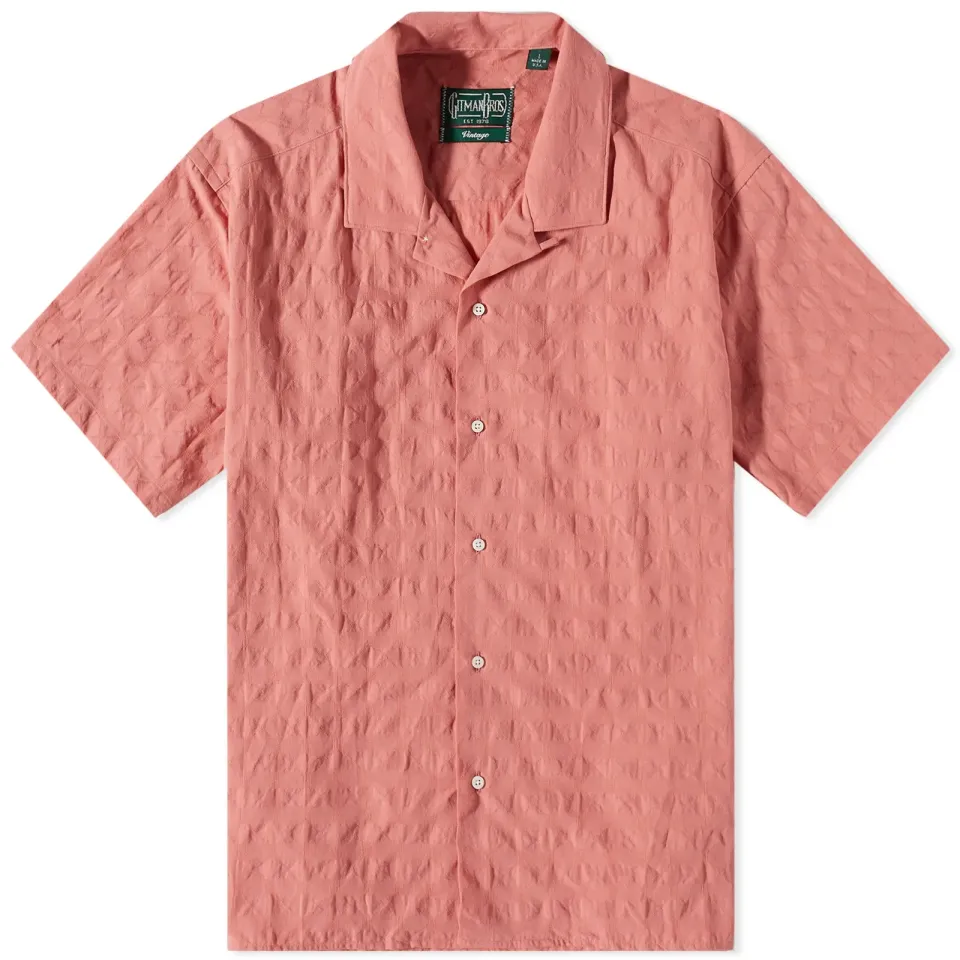 Japanese Ripple Jacquard Camp Collar Shirt