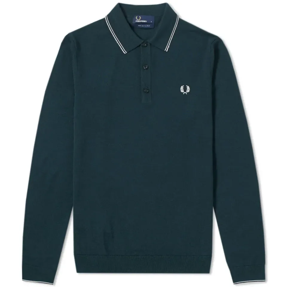 Fred Perry Long Sleeve Merino Knitted Polo