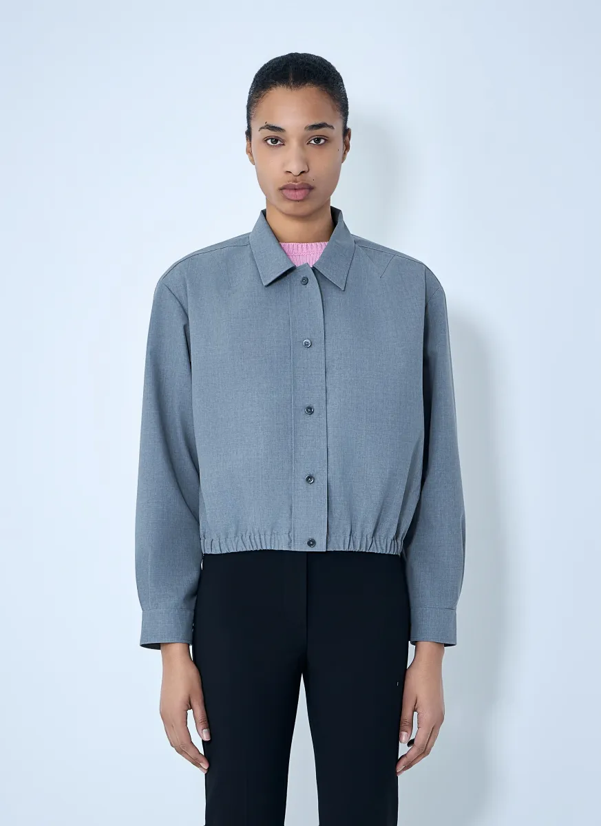 Cotton Poplin Cropped Shirt