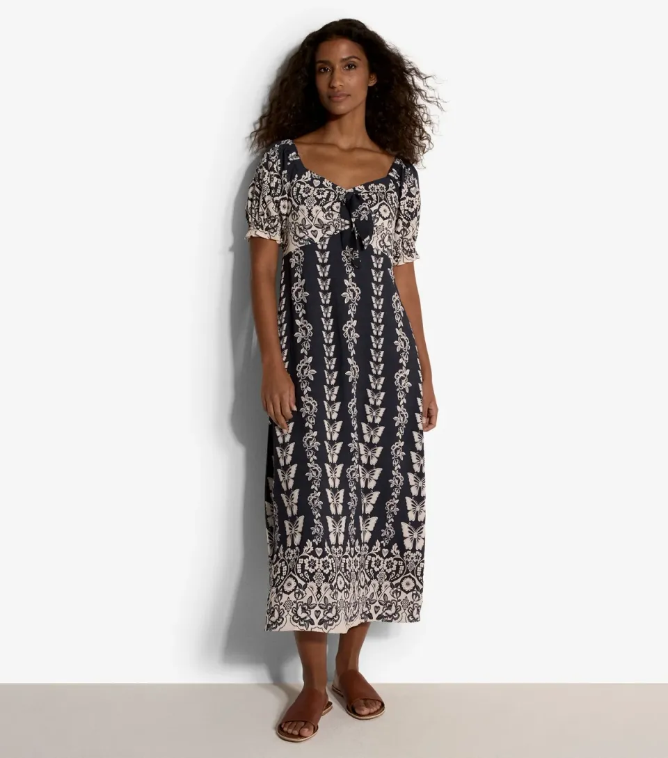 Women's Navy Butterflies Print Dress