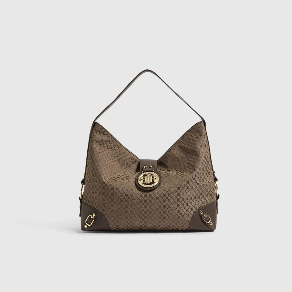 Monogram Flap Buckle Slouch Bag