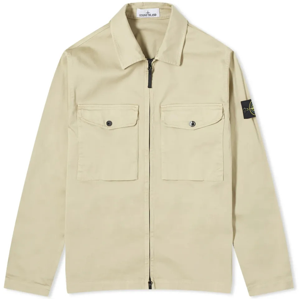 Stretch Cotton Double Pocket Shirt Jacket