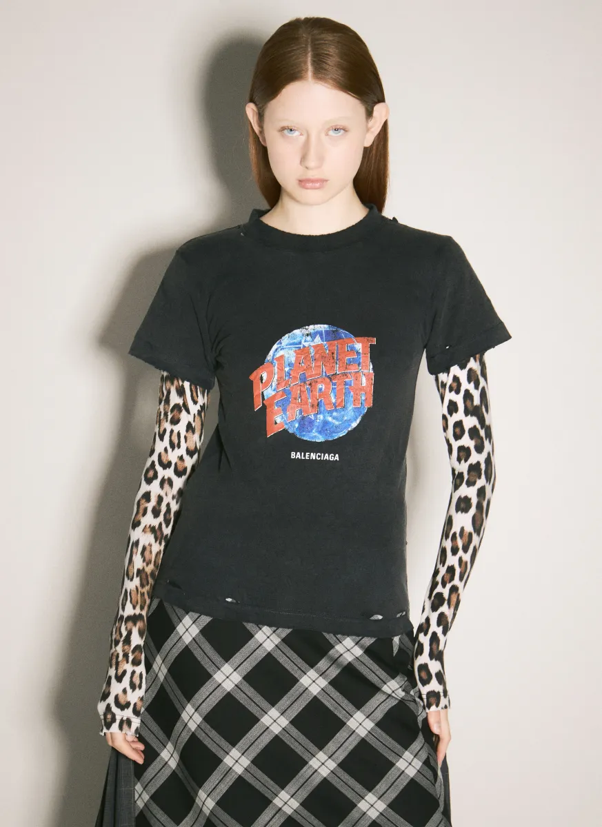 Planet Earth Double-Sleeve T-Shirt