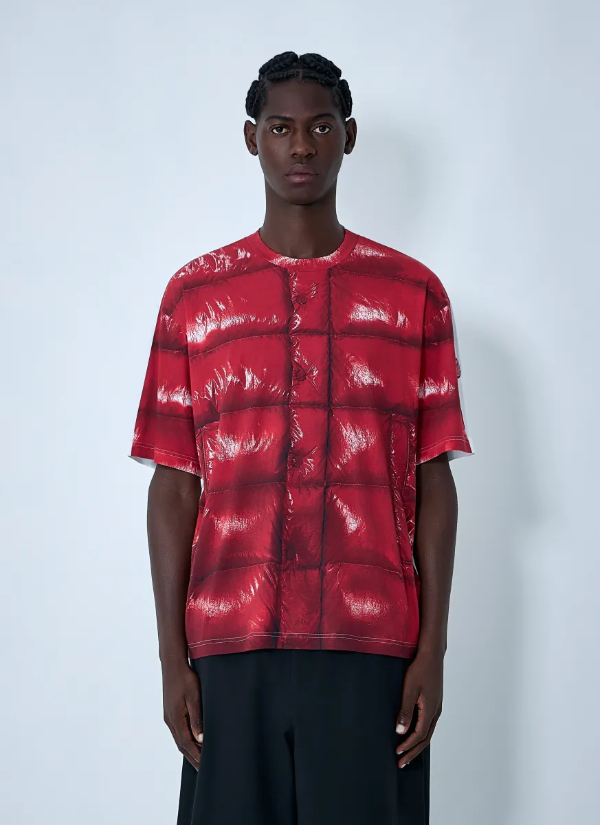 Logo Motif Contrast Print T-Shirt