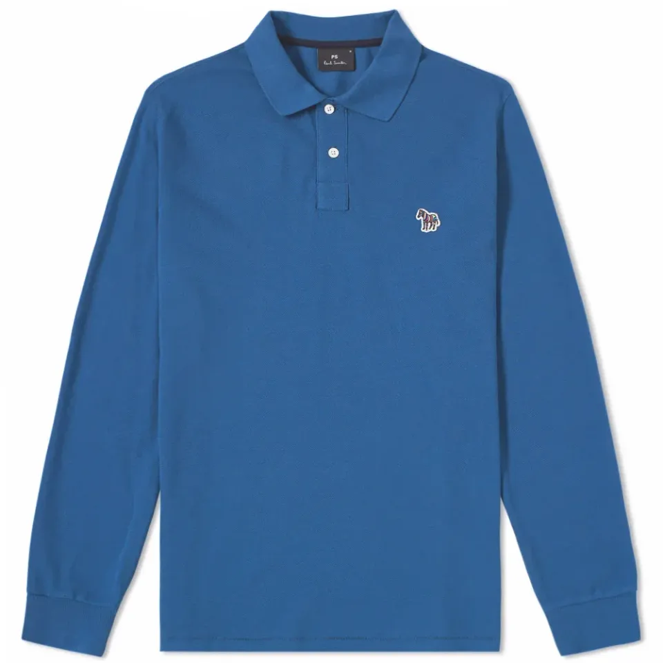 Long Sleeve Regular Fit Zebra Polo