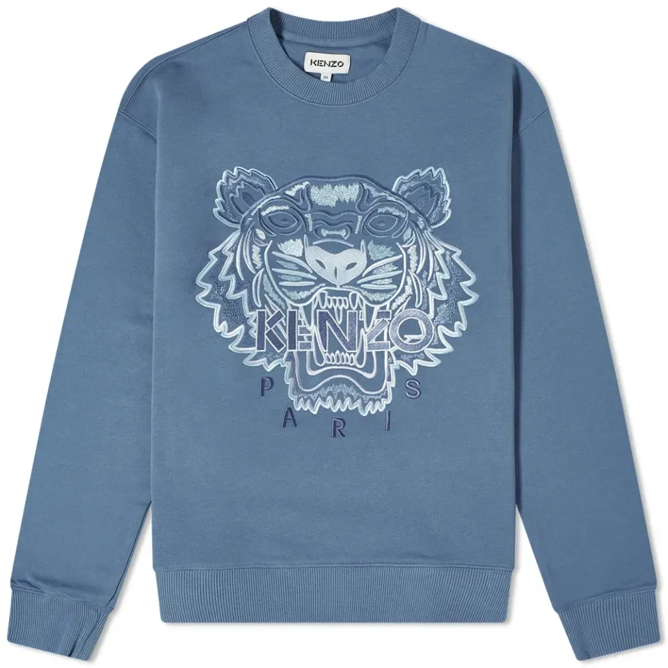Gradient Tiger Embroidered Crew Sweat