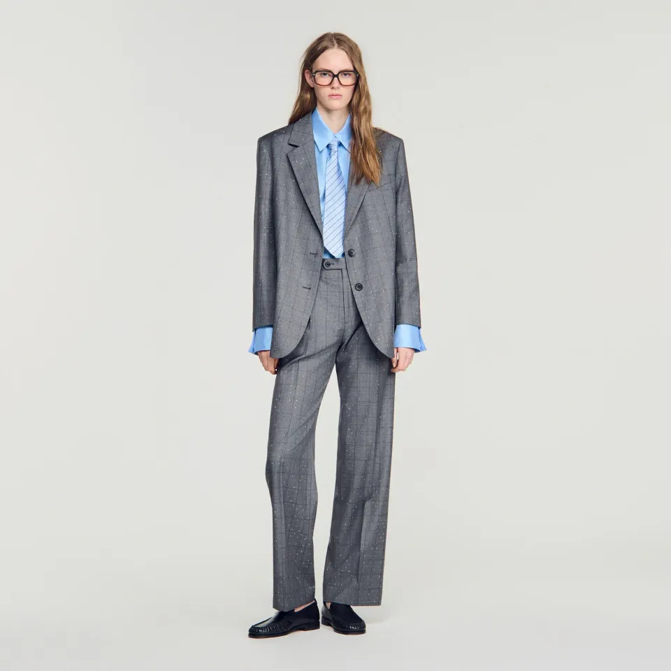 Checked wool jacket