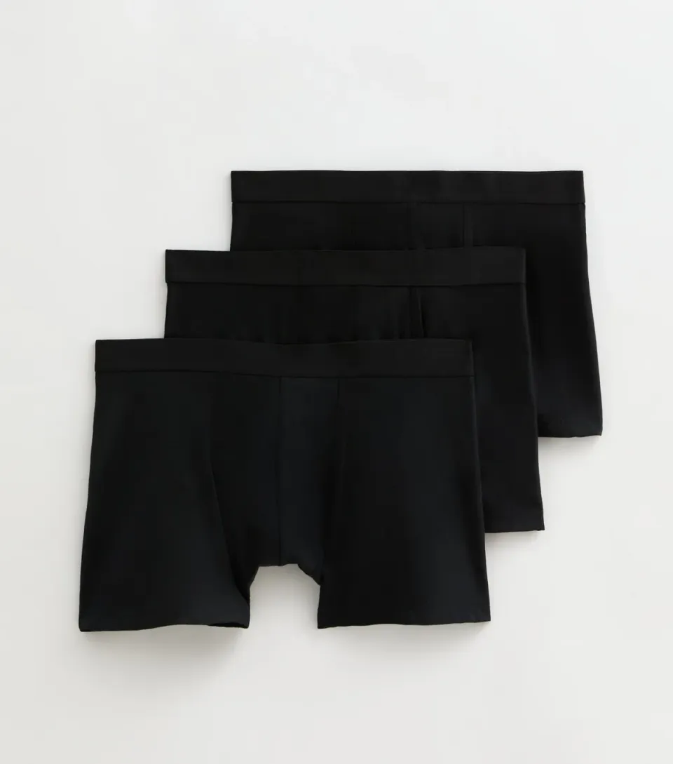 Men's 3 Pack of Black Boxer Trunks