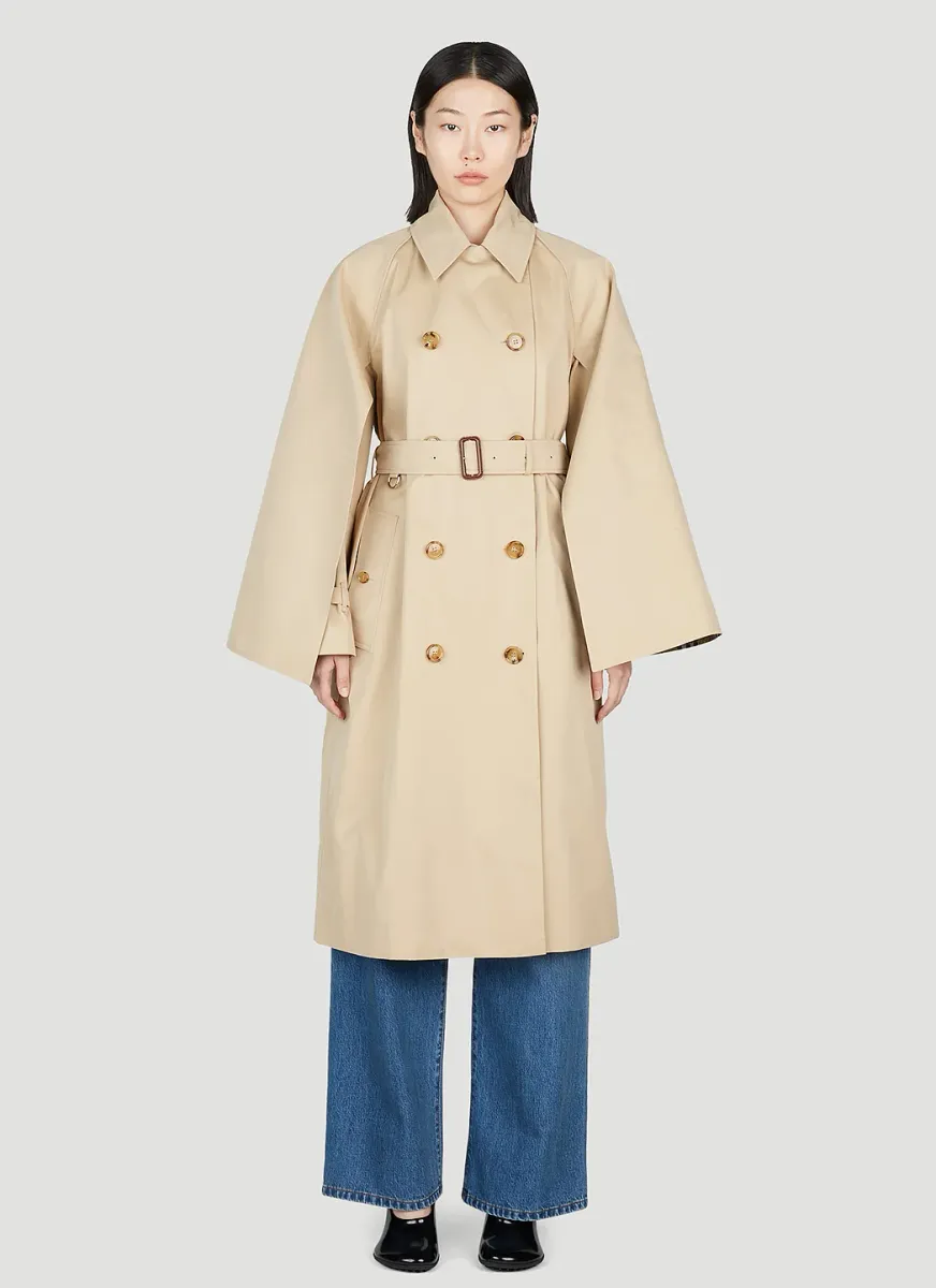 Cotness Double-Breasted Trench Coat