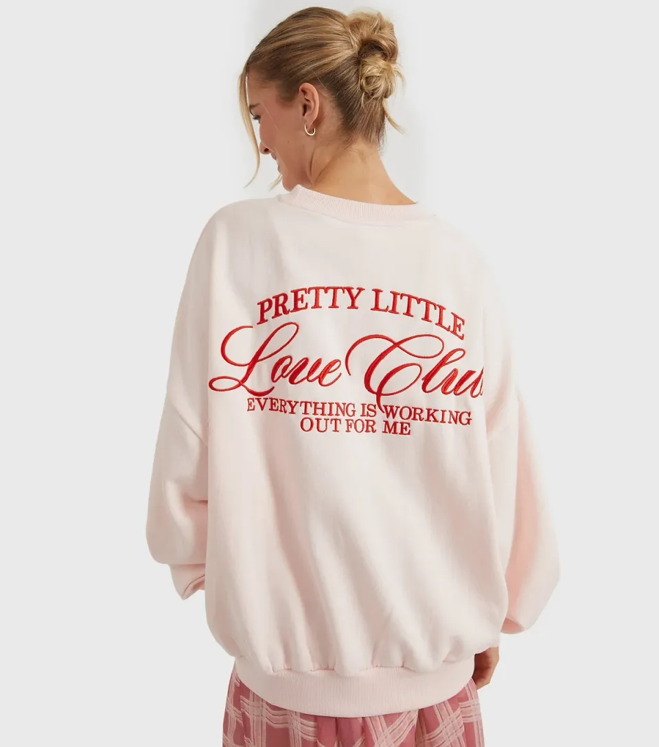Women's Light Pink Pretty Little Love Club Sweatshirt
