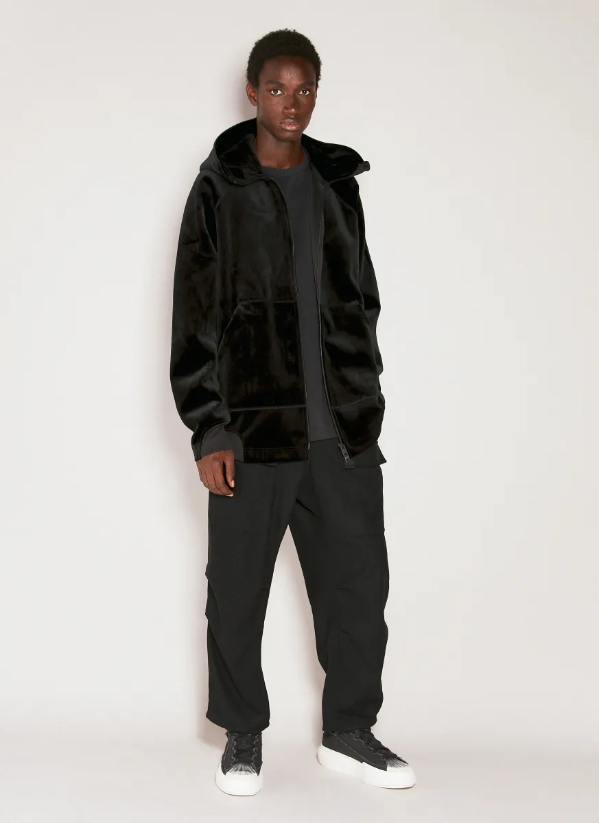 Velvet Hooded Sweatshirt