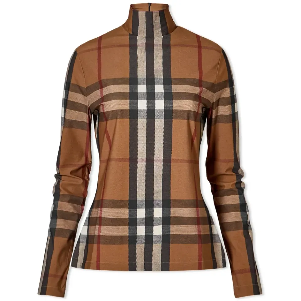 High Neck Emery Checked Top