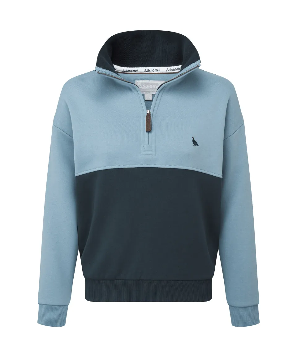 Braunton Quarter Zip Sweatshirt - Blueberry/Lake Blue