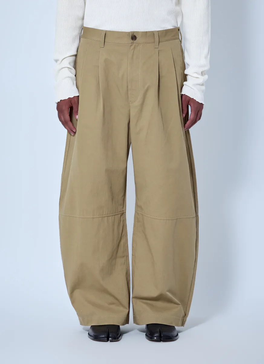 Wide-Leg Pleated Trousers