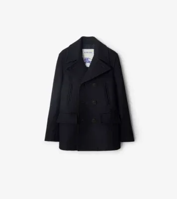 Wool Pea Coat in Navy