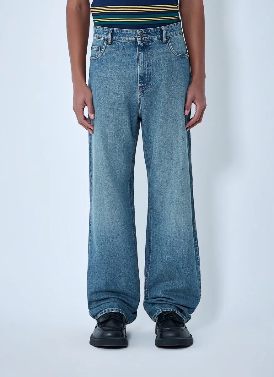 Wide-Leg Denim Jeans