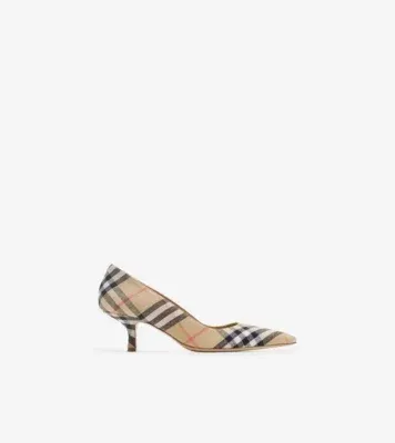Check Dame Pumps​ in Sand beige
