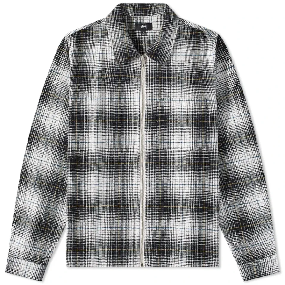 Paul Shadow Plaid Zip Shirt