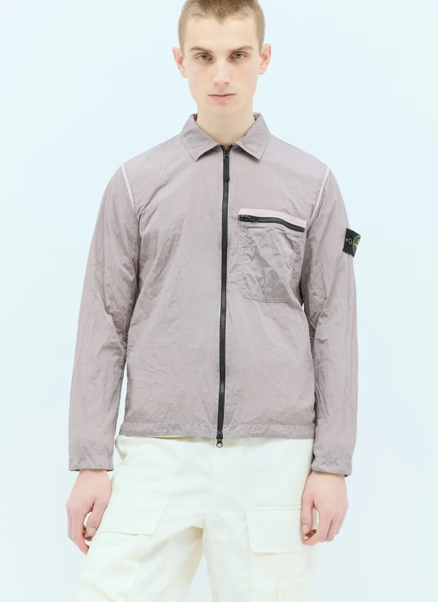Logo Patch Crinkle Overshirt