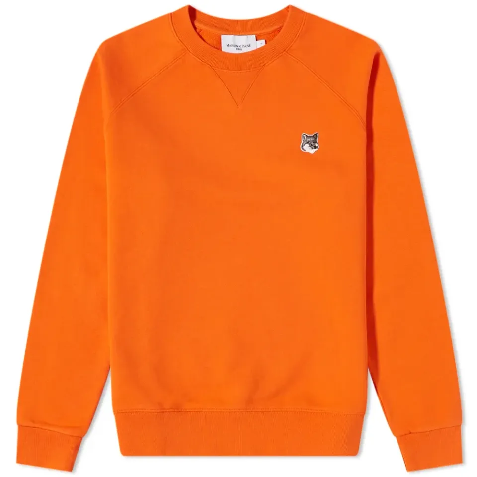 Maison Kitsuné Grey Fox Head Patch Classic Crew Sweat