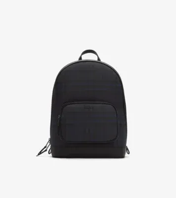 City Check Backpack in Navy - Men, Cotton, Technical