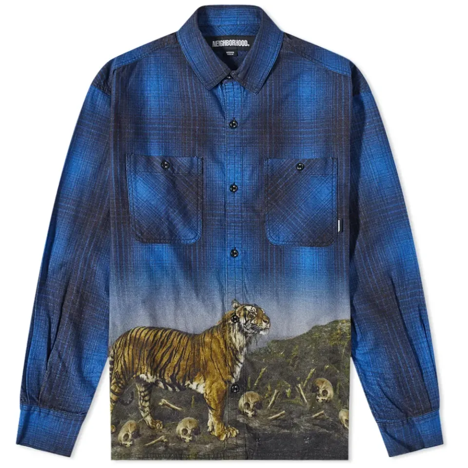 Tiger Print Plaid Shirt