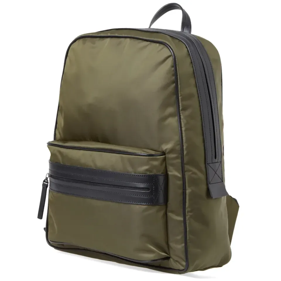 11 Leather Trim Nylon Backpack