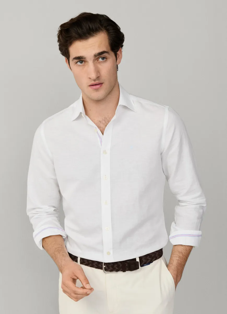 Tailored Fit Cotton-Linen Selvedge Shirt
