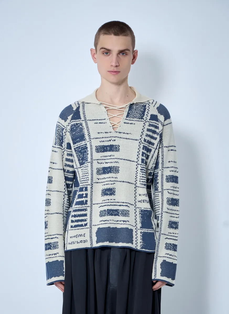 Check Polo Sweater
